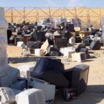 Computer monitors and TVs in the recycling area of the Ada County Landfill.