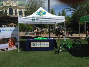 Ada County Paramedics tent and a outdoor gathering