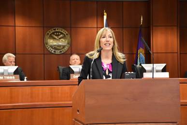 picture of a courtroom with Jan talking