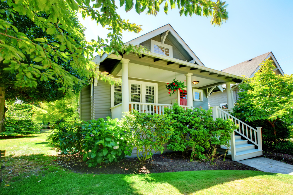 Front of a home with landscaping